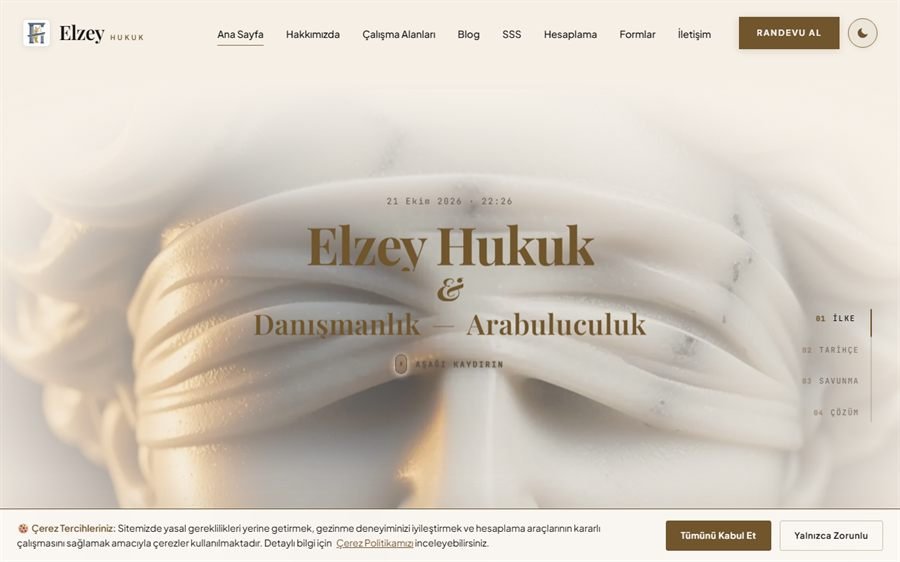 Elzey Hukuk Web Sitesi Ekran Görüntüsü