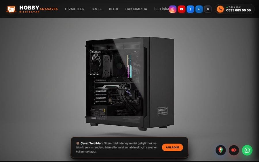 Hobby Bilgisayar Web Sitesi Ekran Görüntüsü