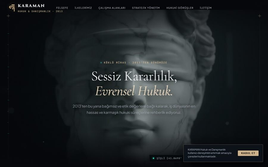 Karaman Hukuk Web Sitesi Ekran Görüntüsü